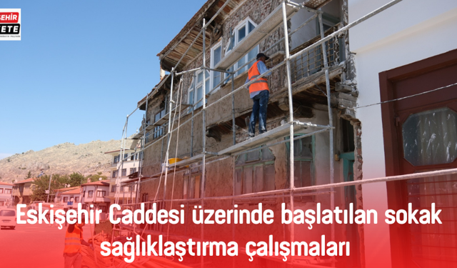 Eskişehir Caddesi üzerinde başlatılan sokak sağlıklaştırma çalışmaları 